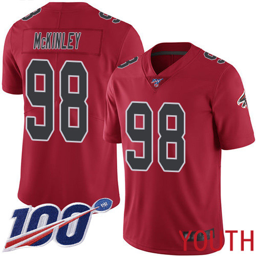 Atlanta Falcons Limited Red Youth Takkarist McKinley Jersey NFL Football #98 100th Season Rush Vapor Untouchable